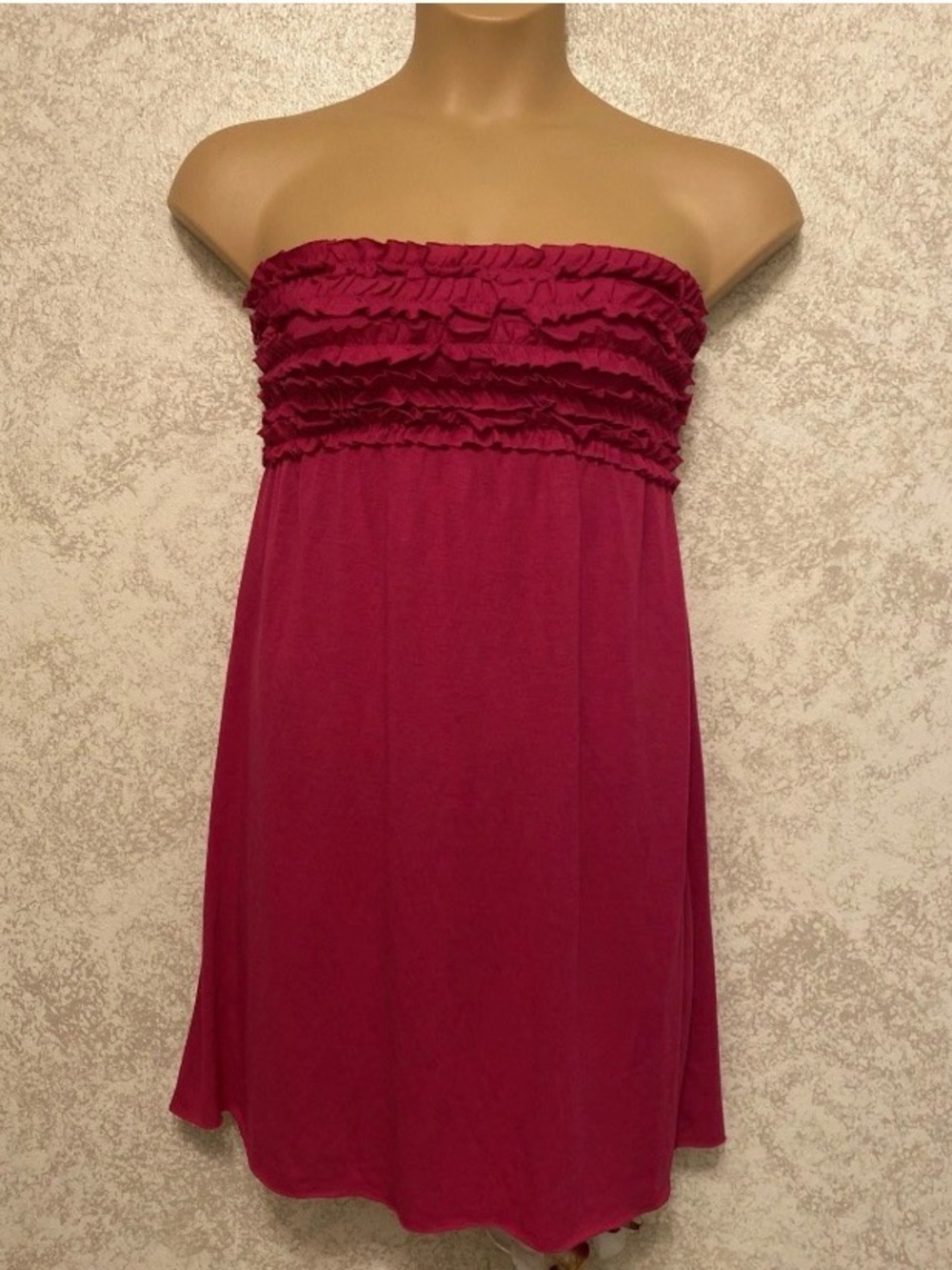 Xhilaration Strapless Ruffle Bandeau Dress - Hot Pink